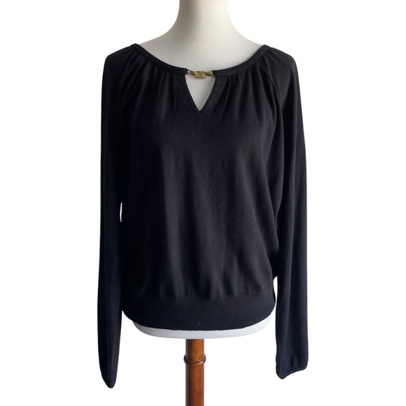 Tory Burch 100% cashmere gold key hole sweater XL - Picture 1 of 10